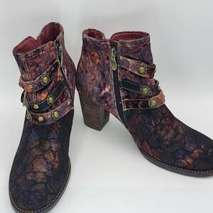 Stylish L'ARTISTE NAKISHA Multicolor Ankle Boots SIZE 41; US 9.5-10